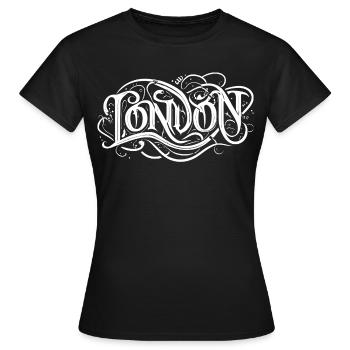 London Typografie Heavy Metal Headbanger - Frauen T-Shirt - Schwarz - Vorne - AI Model Female 172 dark (172cm)