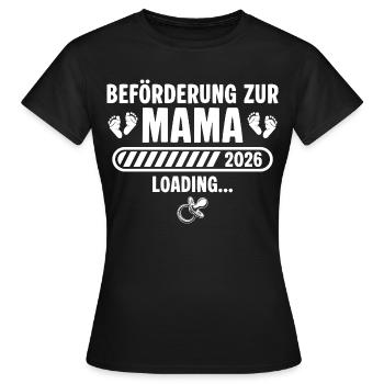 Mama 2026 Schwangerschaft verkünden Mutter - Frauen T-Shirt - Schwarz - Vorne - AI Model Female 172 dark (172cm)