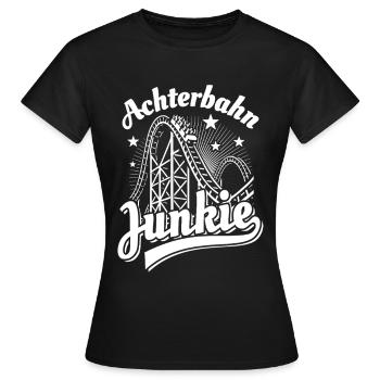 Roller Coaster Junkie - Parc d'attractions - Looping - T-shirt Femme - noir - Devant - AI Model Female 172 dark (172cm)