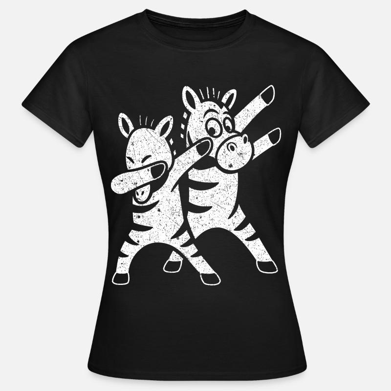 Funny Dancing Zebras Dabbing - Women's T-Shirt - black