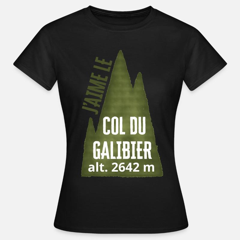 Col du Galibier Alt 2642 m - Maglietta da donna - nero