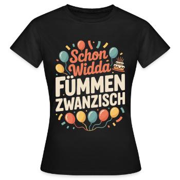Widda Fümmen Zwanzisch fête déjà ses 50 ans - T-shirt Femme - noir - Devant - AI Model Female 172 dark (172cm)