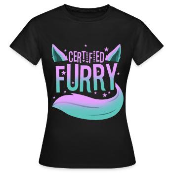 Fourrure certifiée - T-shirt Femme - noir - Devant - AI Model Female 172 dark (172cm)