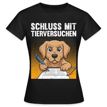 Tierschutz STOPPT TIERVERSUCHE LUSTIG - Frauen T-Shirt - Schwarz - Vorne - AI Model Female 172 dark (172cm)