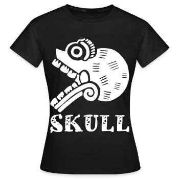 Crâne tribal blanc - T-shirt Femme - noir - Devant - AI Model Female 172 dark (172cm)