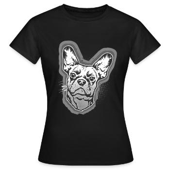 Bouledogue français - T-shirt Femme - noir - Devant - AI Model Female 172 dark (172cm)