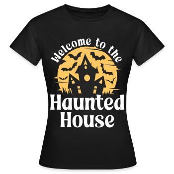 Welcome to the Haunted House - Women's T-Shirt - black - Front - AI Model Female 172 dark (172cm)