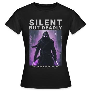 Silent But Deadly Anime Gamer Phonk Geschenk - Frauen T-Shirt - Schwarz - Vorne - AI Model Female 172 dark (172cm)