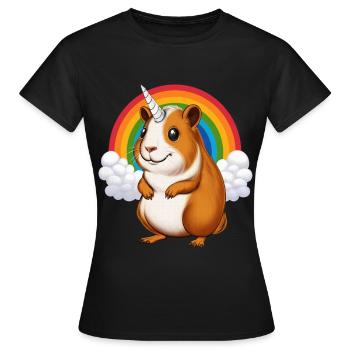 Cochon d'Inde Licorne - T-shirt Femme - noir - Devant - AI Model Female 172 dark (172cm)