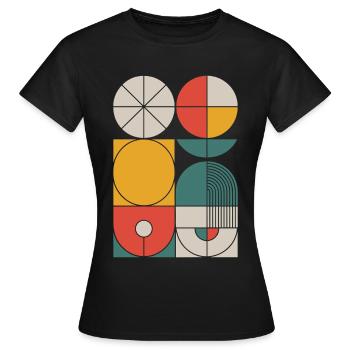 Bauhaus Geometrische Formen Komposition - Frauen T-Shirt - Schwarz - Vorne - AI Model Female 172 dark (172cm)