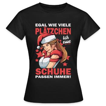 Weihnachtsgeschenk Frauen Plätzchen Lustig Idee - Frauen T-Shirt - Schwarz - Vorne - AI Model Female 172 dark (172cm)