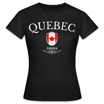 Quebec Kanada, Souvenir Quebec - Frauen T-Shirt - Schwarz - Vorne - AI Model Female 172 dark (172cm)