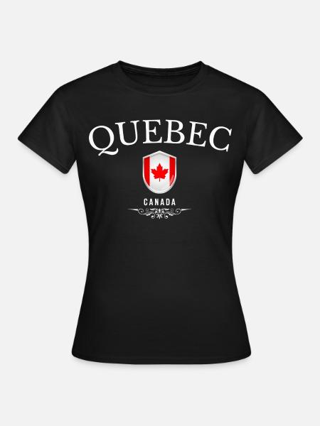 Quebec Kanada, Souvenir Quebec - Frauen T-Shirt - Schwarz