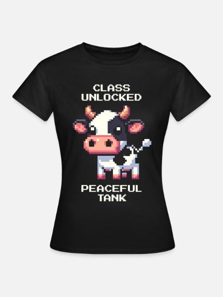 Klasse: Friedlicher Tank | Kuh Humor - Frauen T-Shirt - Schwarz
