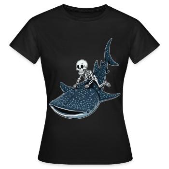 Skelett auf Walhai Rhincodon - Frauen T-Shirt - Schwarz - Vorne - AI Model Female 172 dark (172cm)