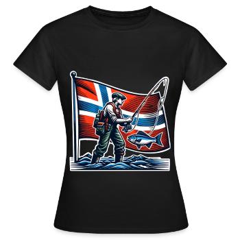 Norway Angler Fishing - T-shirt Femme - noir - Devant - AI Model Female 172 dark (172cm)