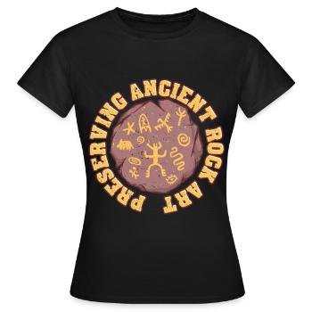 Pétroglyphes Pétroglyphes Pictogrammes - T-shirt Femme - noir - Devant - AI Model Female 172 dark (172cm)