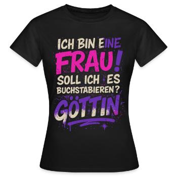 Girl Power Saying with Graffiti Design - Women's T-Shirt - black - Front - AI Model Female 172 dark (172cm)