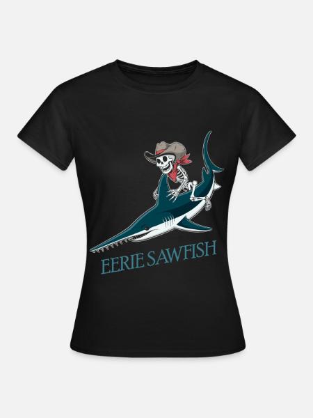 Skelett Cowboy auf Sägefisch - Maglietta da donna - nero
