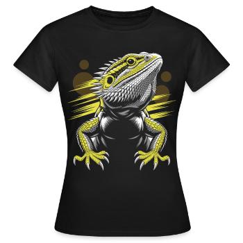 Tête de dragon dragon barbu lézard - T-shirt Femme - noir - Devant - AI Model Female 172 dark (172cm)