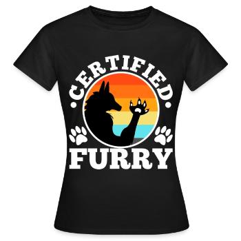 Fourrure certifiée - T-shirt Femme - noir - Devant - AI Model Female 172 dark (172cm)