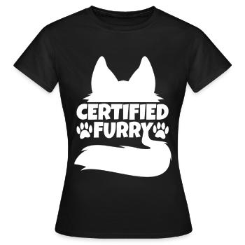 Fourrure certifiée - T-shirt Femme - noir - Devant - AI Model Female 172 dark (172cm)