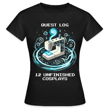 Journal de quête : 12 cosplays inachevés | Cosplay - T-shirt Femme - noir - Devant - AI Model Female 172 dark (172cm)