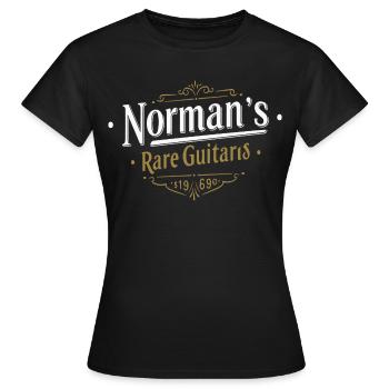 Logo vintage de la guitare rare de Norman - T-shirt Femme - noir - Devant - AI Model Female 172 dark (172cm)