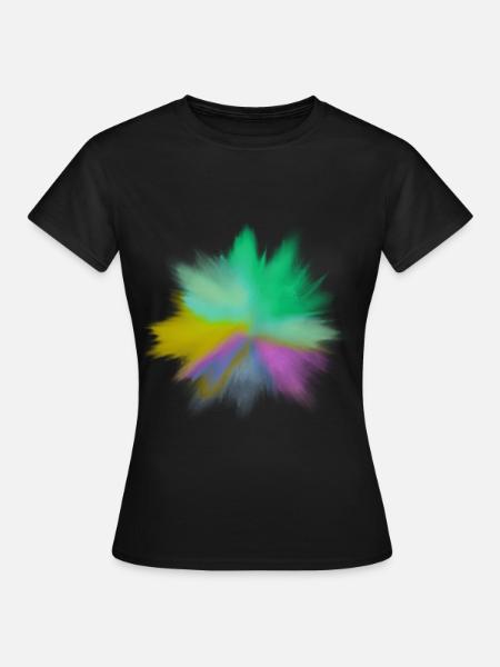 Aquarellfarben Explosion - Frauen T-Shirt - Schwarz