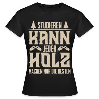Holzfäller - Frauen T-Shirt - Schwarz - Vorne - AI Model Female 172 dark (172cm)