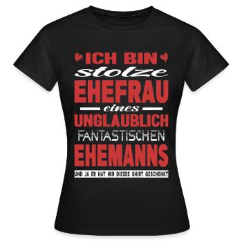 Ehefrau Geschenk Ehemann Partnerin Frauen - Frauen T-Shirt - Schwarz - Vorne - AI Model Female 172 dark (172cm)
