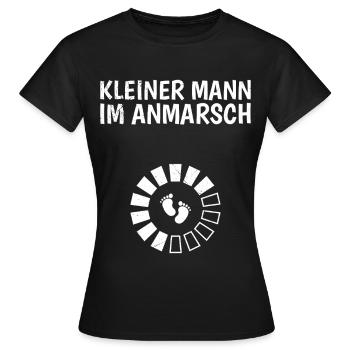 Bientôt Maman PETIT HOMME SUR LE CHEMIN Drôle - T-shirt Femme - noir - Devant - AI Model Female 172 dark (172cm)