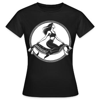 Fliegender Teppich Design – Magischer Orient - Frauen T-Shirt - Schwarz - Vorne - AI Model Female 172 dark (172cm)