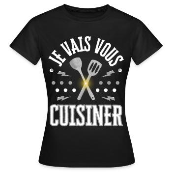 I'LL COOK FOR YOU - Women's T-Shirt - black - Front - AI Model Female 172 dark (172cm)