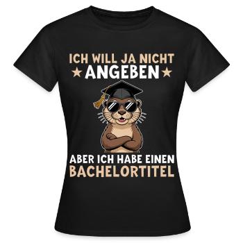 Licence - Loutre avec Licence - T-shirt Femme - noir - Devant - AI Model Female 172 dark (172cm)