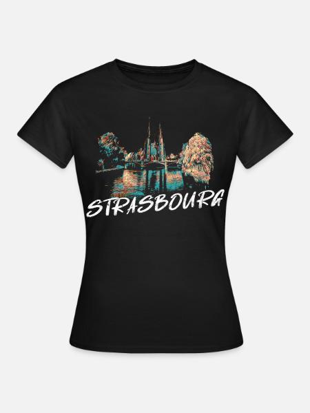 Straßburger Münster – Illustration - Frauen T-Shirt - Schwarz
