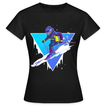 Ski - T-shirt Femme - noir - Devant - AI Model Female 172 dark (172cm)