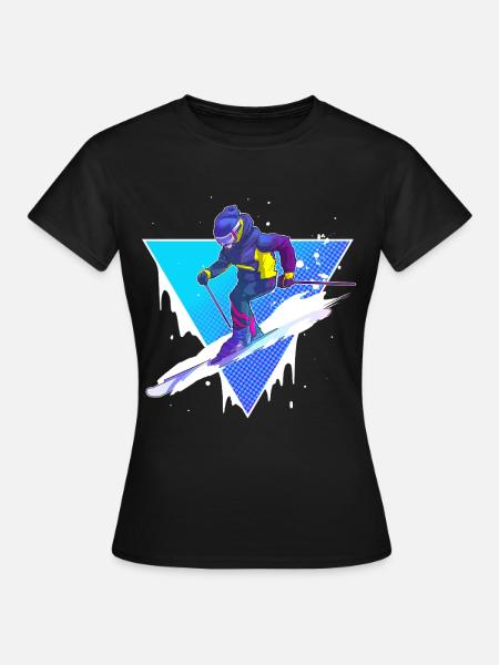 Ski - Frauen T-Shirt - Schwarz