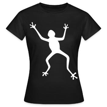 Silhouette de grenouille : tropicale, forêt tropicale - T-shirt Femme - noir - Devant - AI Model Female 172 dark (172cm)