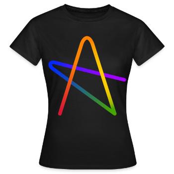 Rainbow A Stern Geschenk - Frauen T-Shirt - Schwarz - Vorne - AI Model Female 172 dark (172cm)