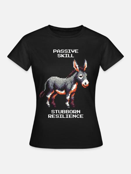 Esel: Sture Ausdauer | RPG Humor - Frauen T-Shirt - Schwarz