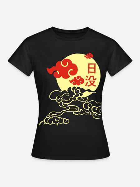 Coucher de soleil japonais - T-shirt Femme - noir