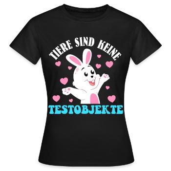 Animal welfare ANIMALS ARE NOT TEST OBJECTS FUNNY - Women's T-Shirt - black - Front - AI Model Female 172 dark (172cm)