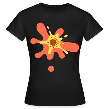 Colour Blot Splatter Orange-Yellow - Women's T-Shirt - black - Front - AI Model Female 172 dark (172cm)