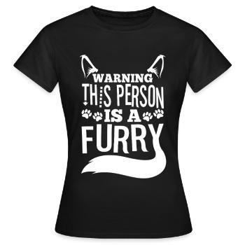 Avertissement Cette personne est un poilu - T-shirt Femme - noir - Devant - AI Model Female 172 dark (172cm)