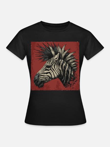 Punkrock Zebra - Frauen T-Shirt - Schwarz