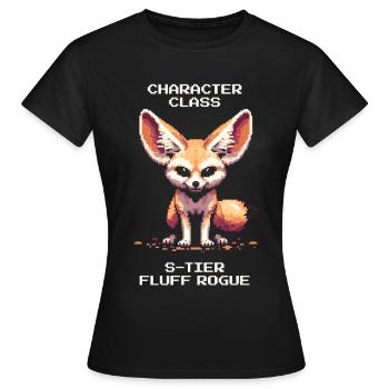 S-Tier Fluff-Schurke | Fennek, RPG - Frauen T-Shirt - Schwarz - Vorne - AI Model Female 172 dark (172cm)