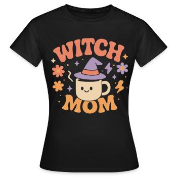 Sorcière Maman Halloween Costume Drôle Dicton - T-shirt Femme - noir - Devant - AI Model Female 172 dark (172cm)