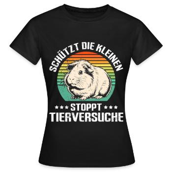 Animaux PROTÈGE LES PLUS PETITS ARRÊTE L’EXPÉRIMENTATION ANIMALE - T-shirt Femme - noir - Devant - AI Model Female 172 dark (172cm)