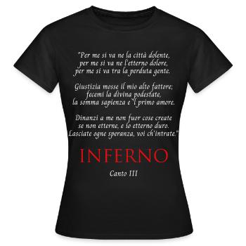 Inferno Canto III Divine Commedy Per me si va - T-shirt Femme - noir - Devant - AI Model Female 172 dark (172cm)